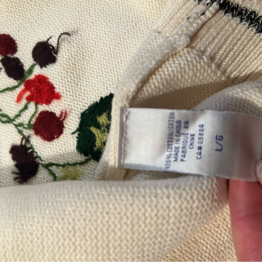 Vintage size large embroidered floral sweater vest grandma core, coastal grandma - Picture 15 of 16